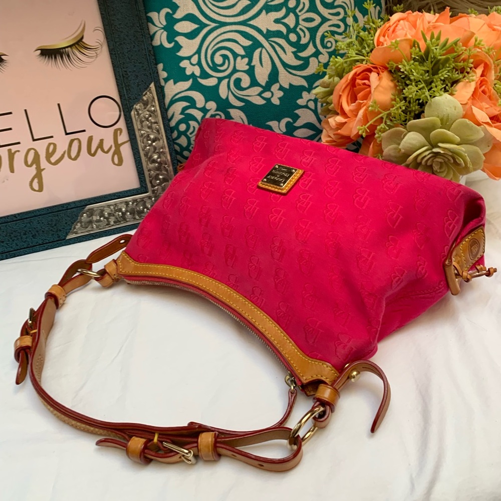 Dooney & Bourke Pink Canvas/ Leather Trim Handbag - Picture 6 of 8